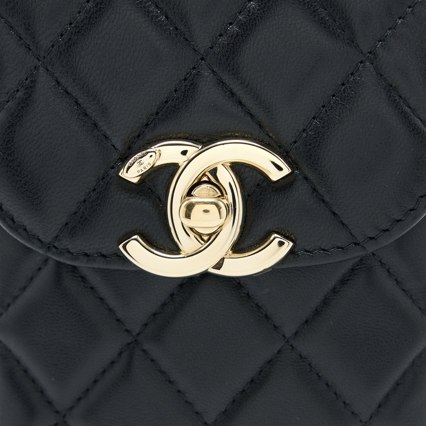 Chanel Flap Phone Pouch with Chain Black Lambskin