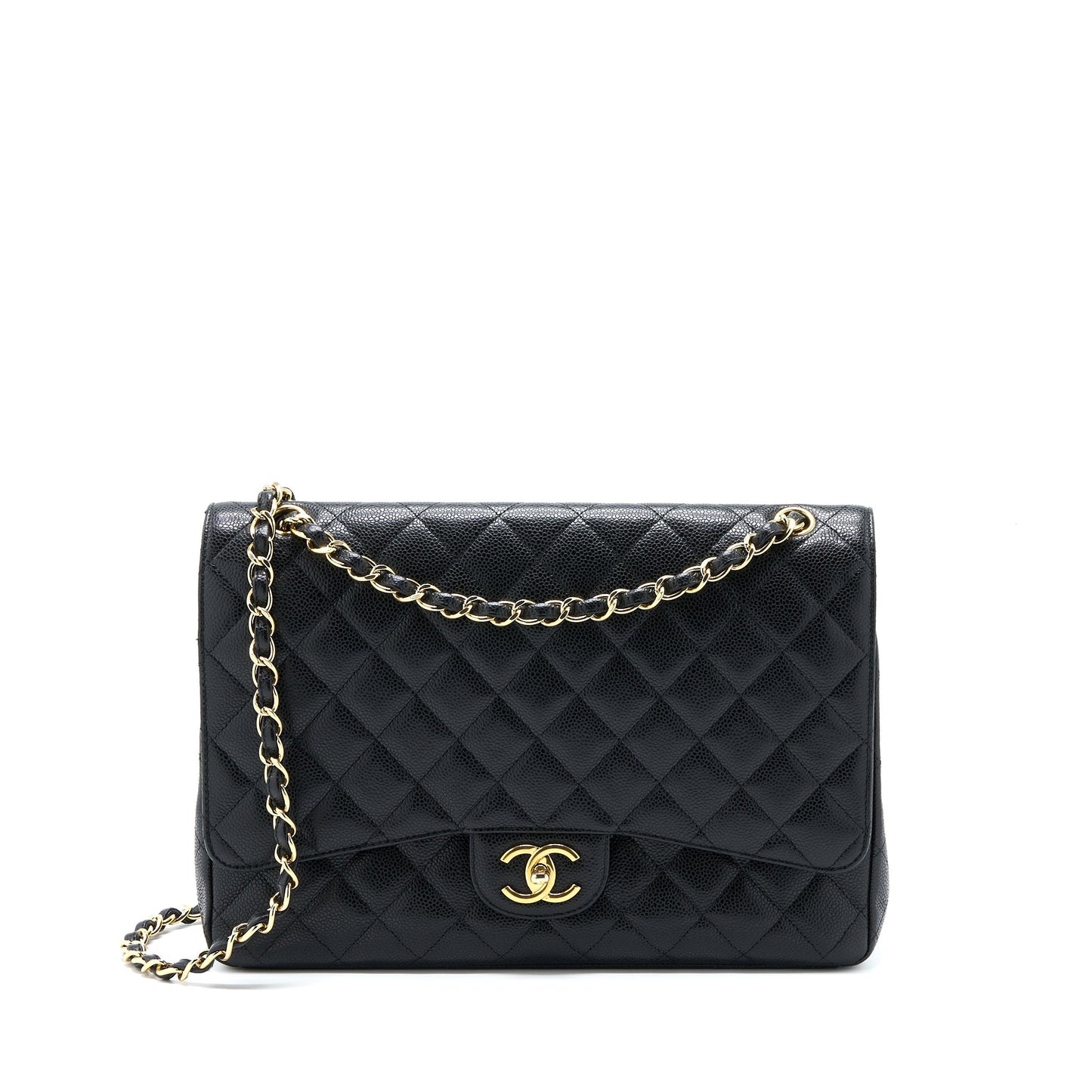 Chanel Maxi Classic Double Flap Bag Caviar Black