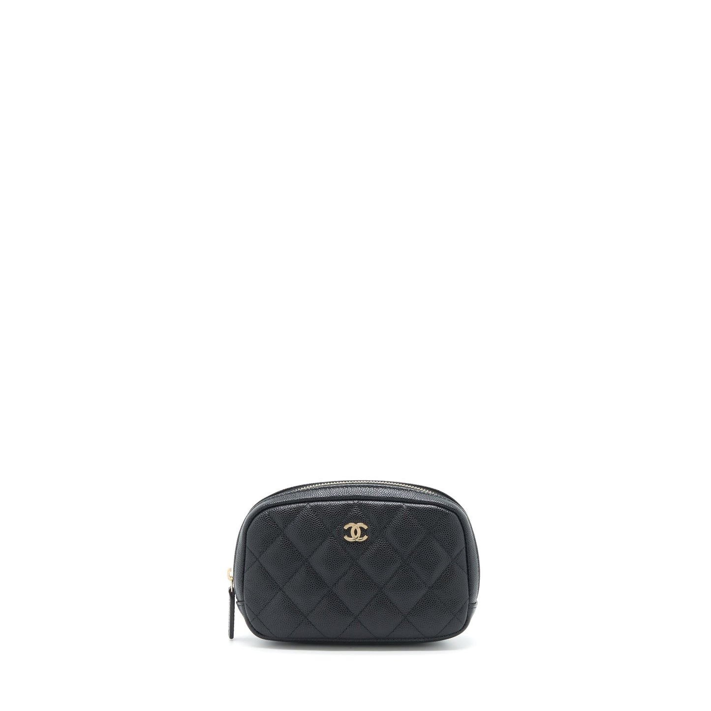Chanel Small Zipper Vanity Pouch Caviar Black L