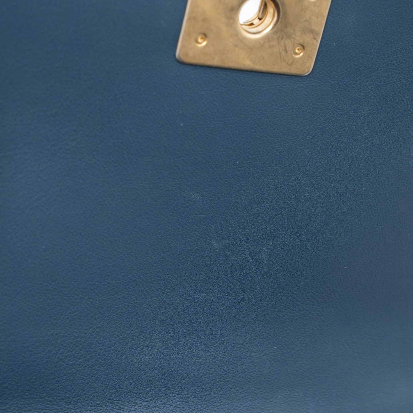 Chanel Top Handle Boy Bag Lambskin Dark Blue Brushed
