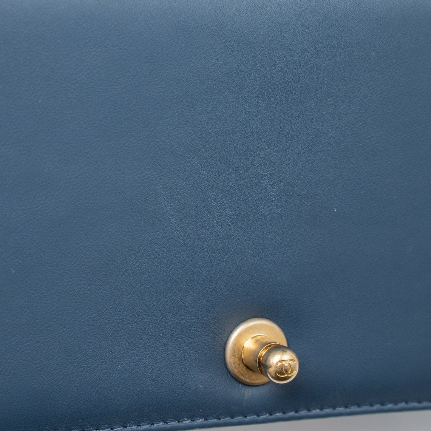 Chanel Top Handle Boy Bag Lambskin Dark Blue Brushed
