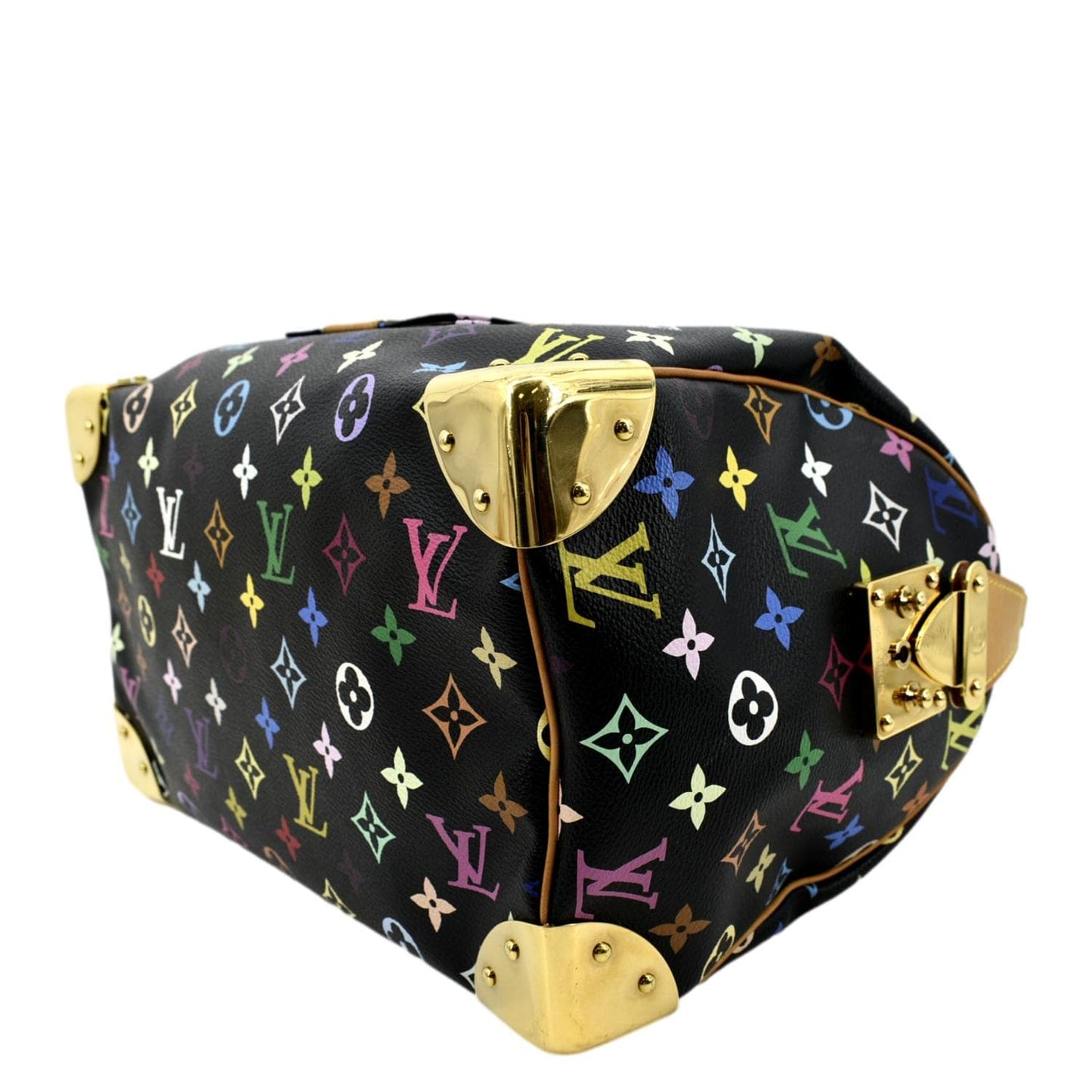 LOUIS VUITTON  30 Multicolor Monogram Canvas Satchel Bag Black