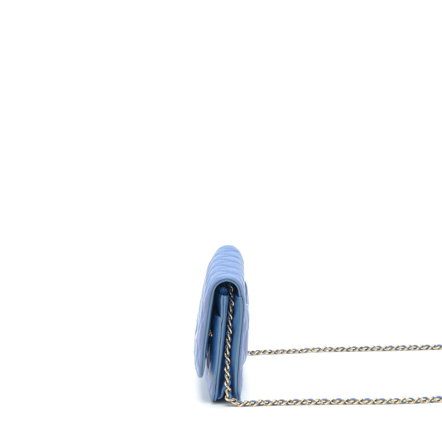 Chanel Classic Wallet On Chain Caviar Light Blue L