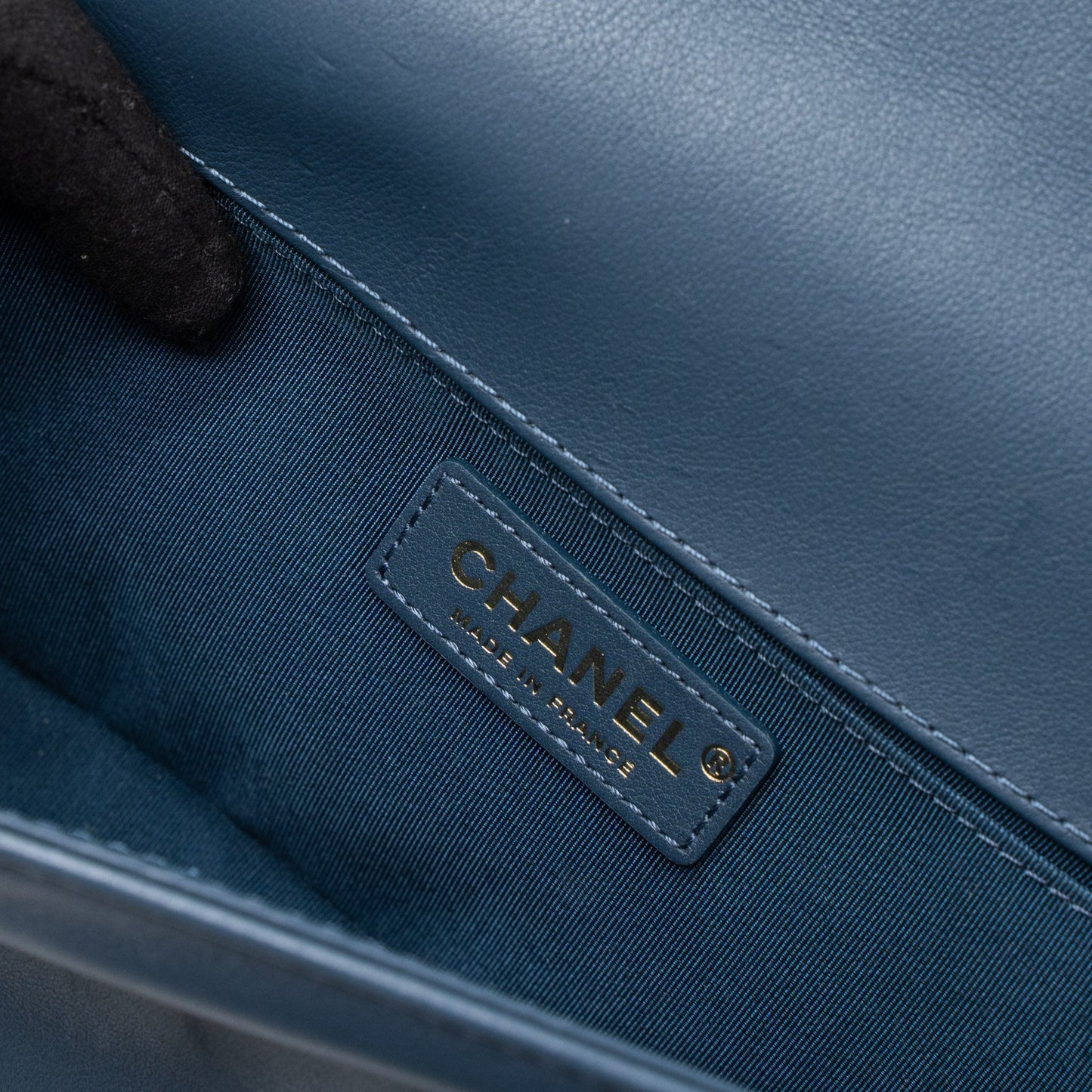 Chanel Top Handle Boy Bag Lambskin Dark Blue Brushed
