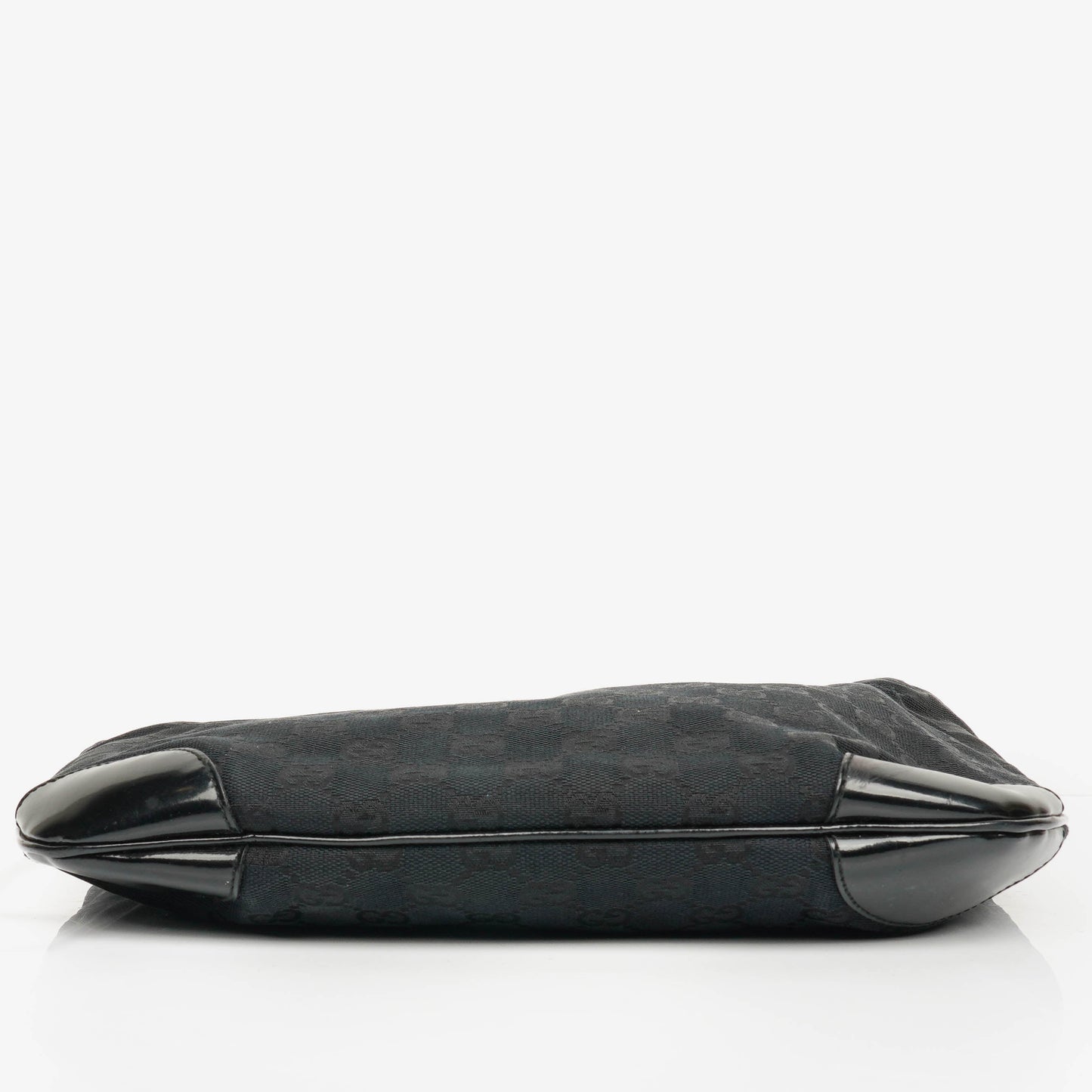 Gucci Black Patent Leather Braided Handle Ring Hobo Bag
