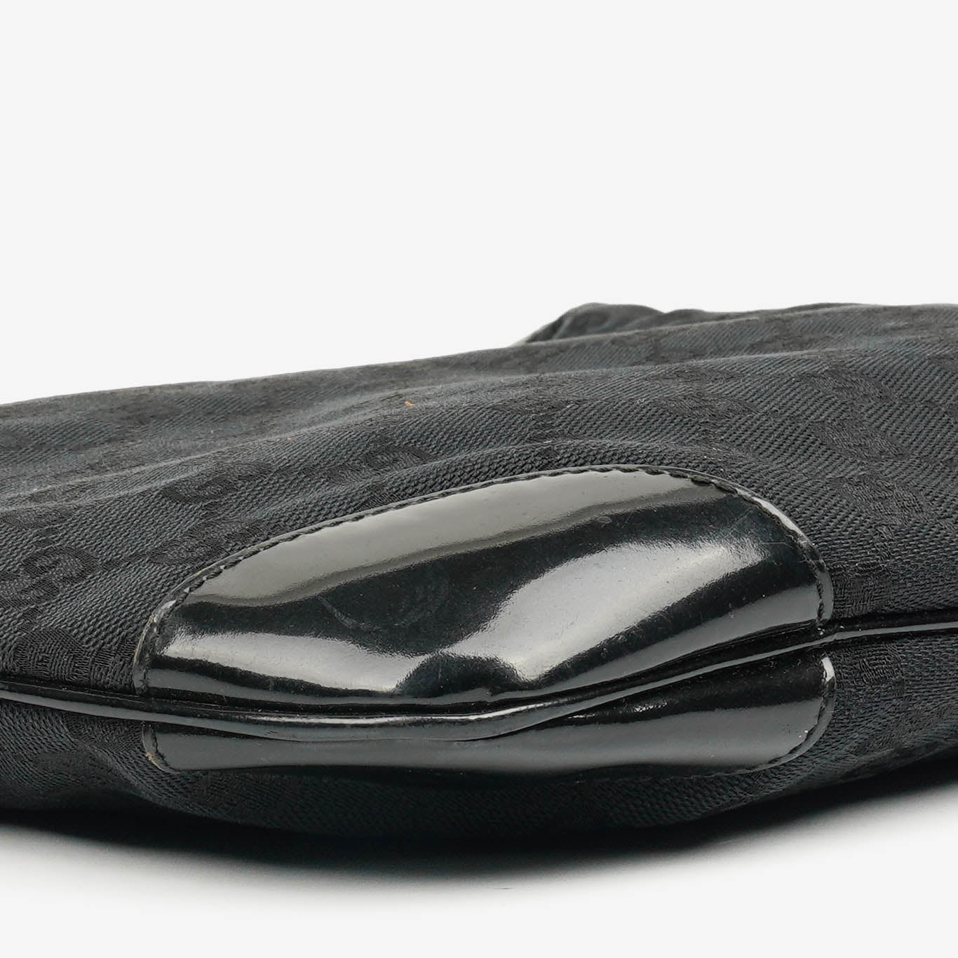 Gucci Black Patent Leather Braided Handle Ring Hobo Bag