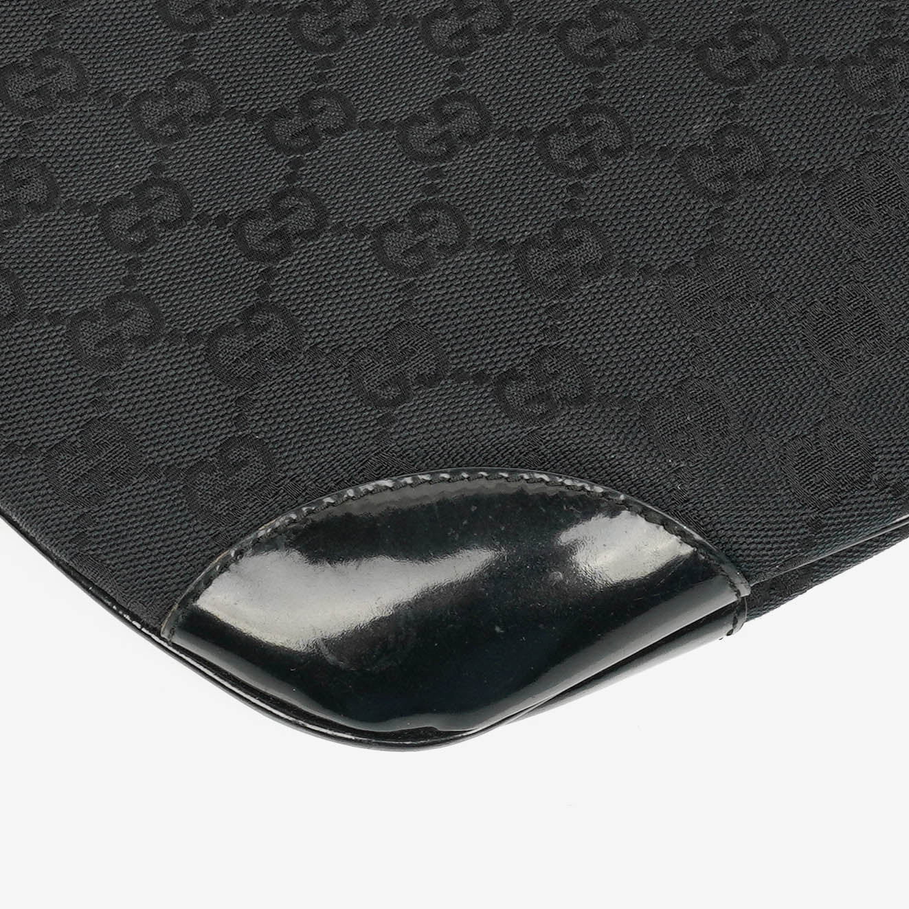 Gucci Black Patent Leather Braided Handle Ring Hobo Bag
