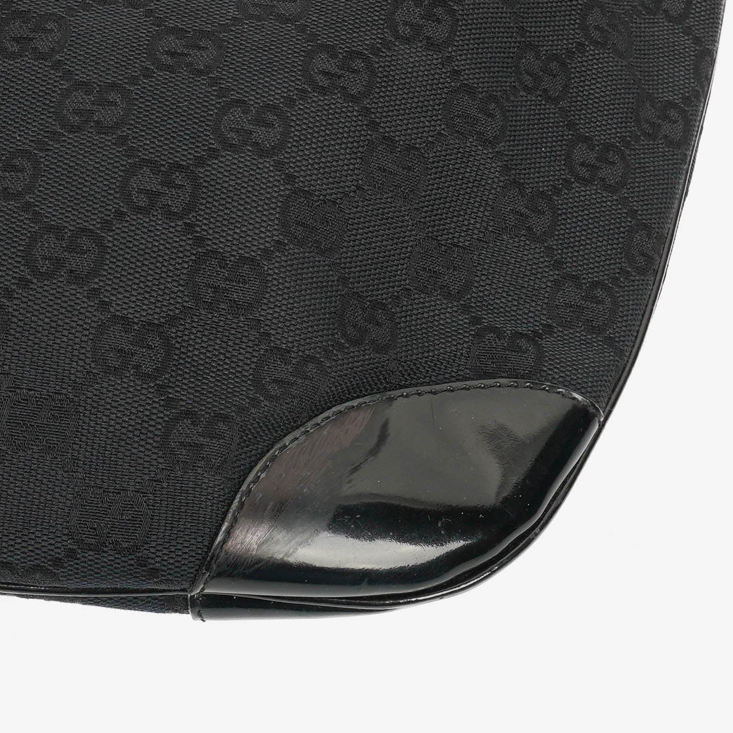 Gucci Black Patent Leather Braided Handle Ring Hobo Bag
