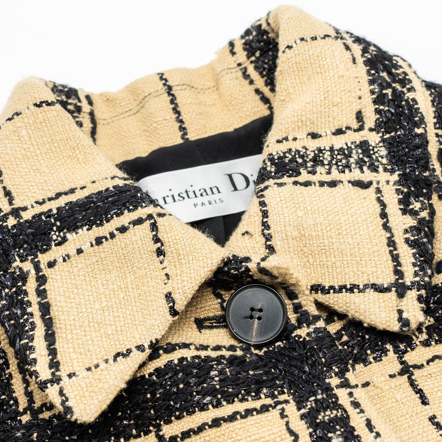 Dior size 38 Suit jacket silk/wool/cotton beige/black