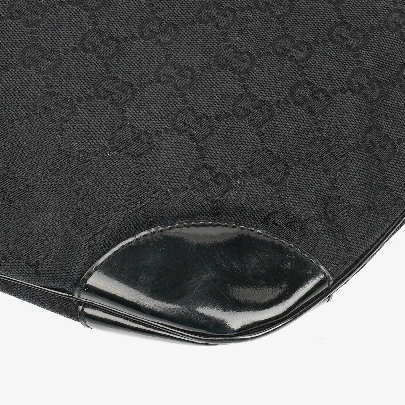 Gucci Black Patent Leather Braided Handle Ring Hobo Bag