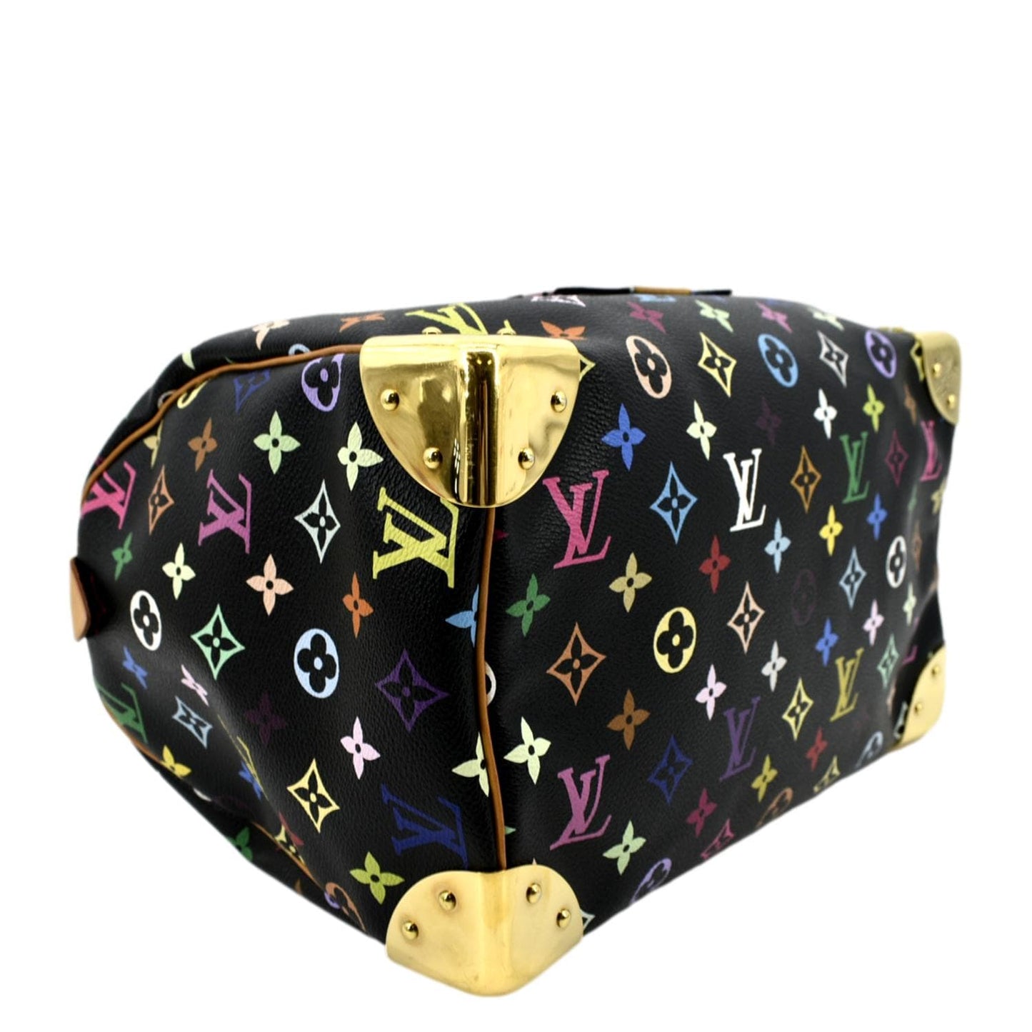 LOUIS VUITTON  30 Multicolor Monogram Canvas Satchel Bag Black