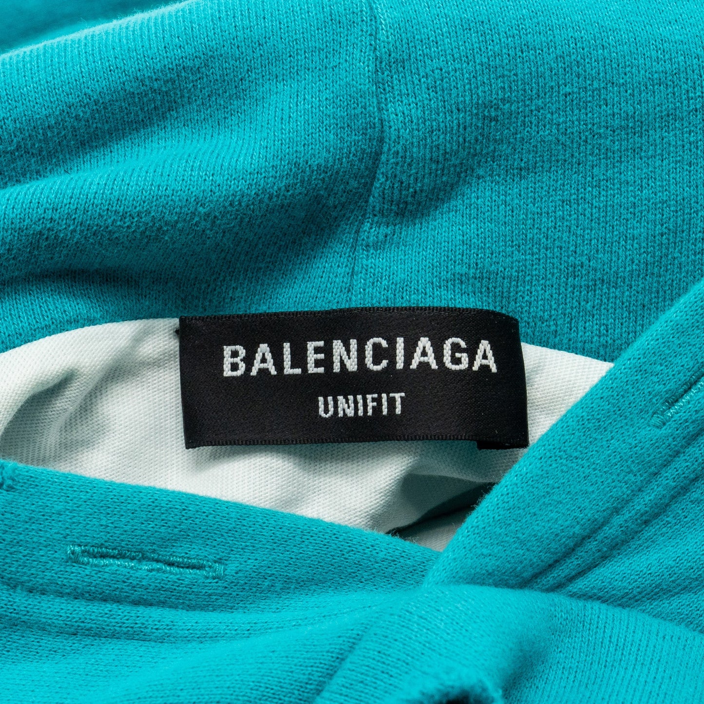 Balenciaga size ripped oversized logo hoodie blue