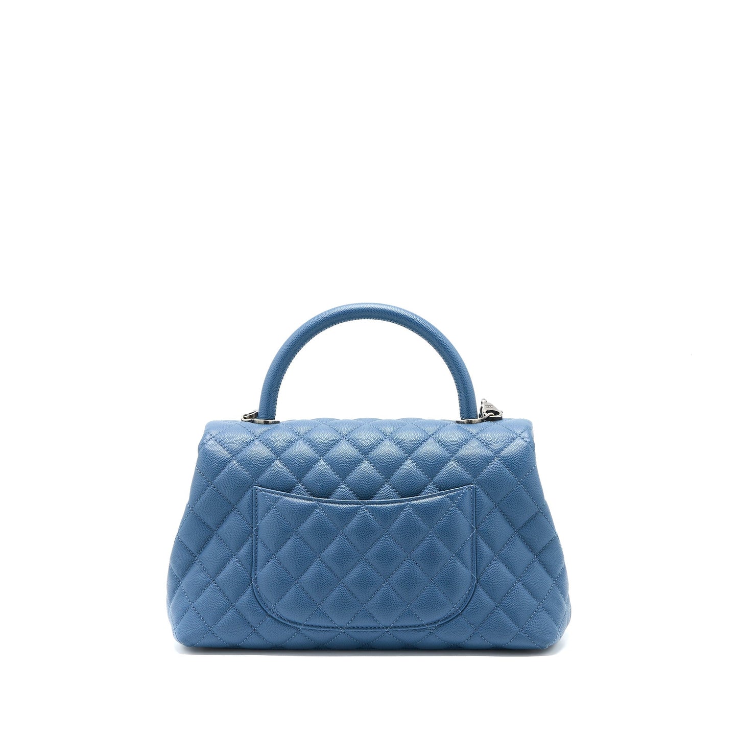 Chanel Medium Coco Handle Caviar Blue Ruthenium