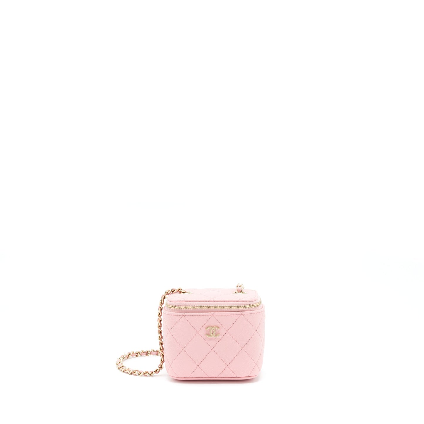Chanel 22C Mini Vanity With Chain Caviar Pink L