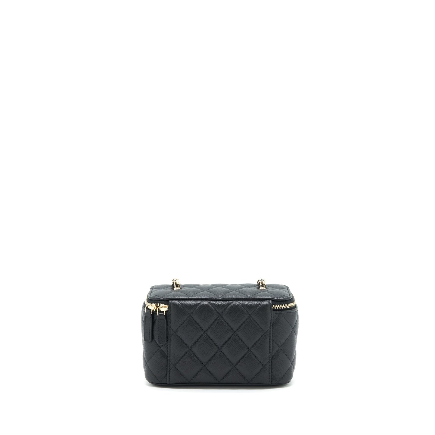 Chanel 22P Long Vanity With Logo Chain Caviar Black L