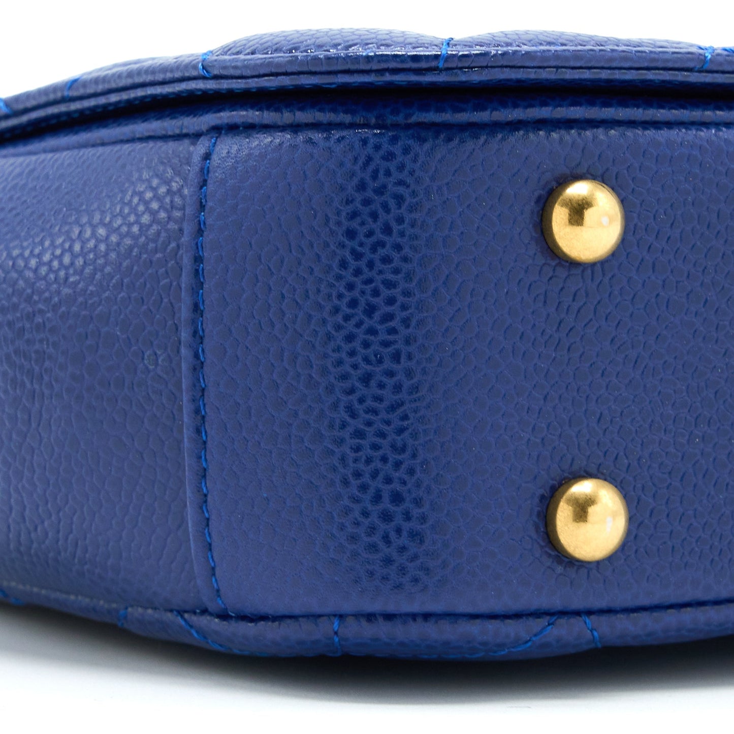 Chanel Top Handle Quilted Flap Bag Caviar Blue