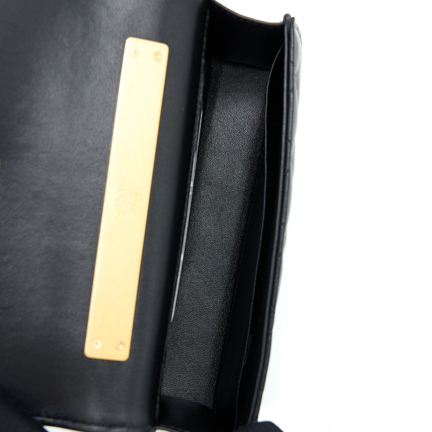 Chanel 22B Flap Bag With Enamel Top Handle Lambskin Black