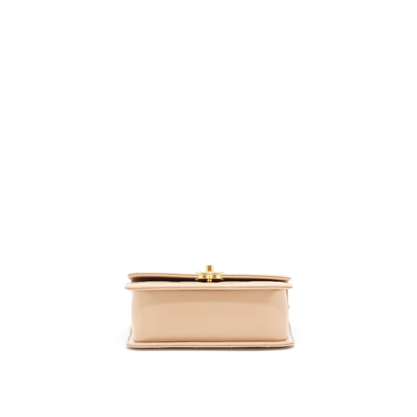 Chanel 21A Small Gold Crush Flap Bag Calfskin Beige