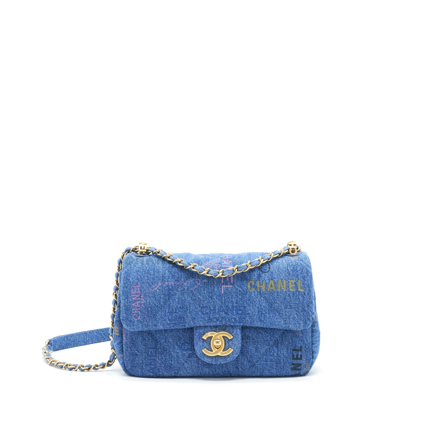 Chanel 22P Small Flap Bag 23cm Denim Blue