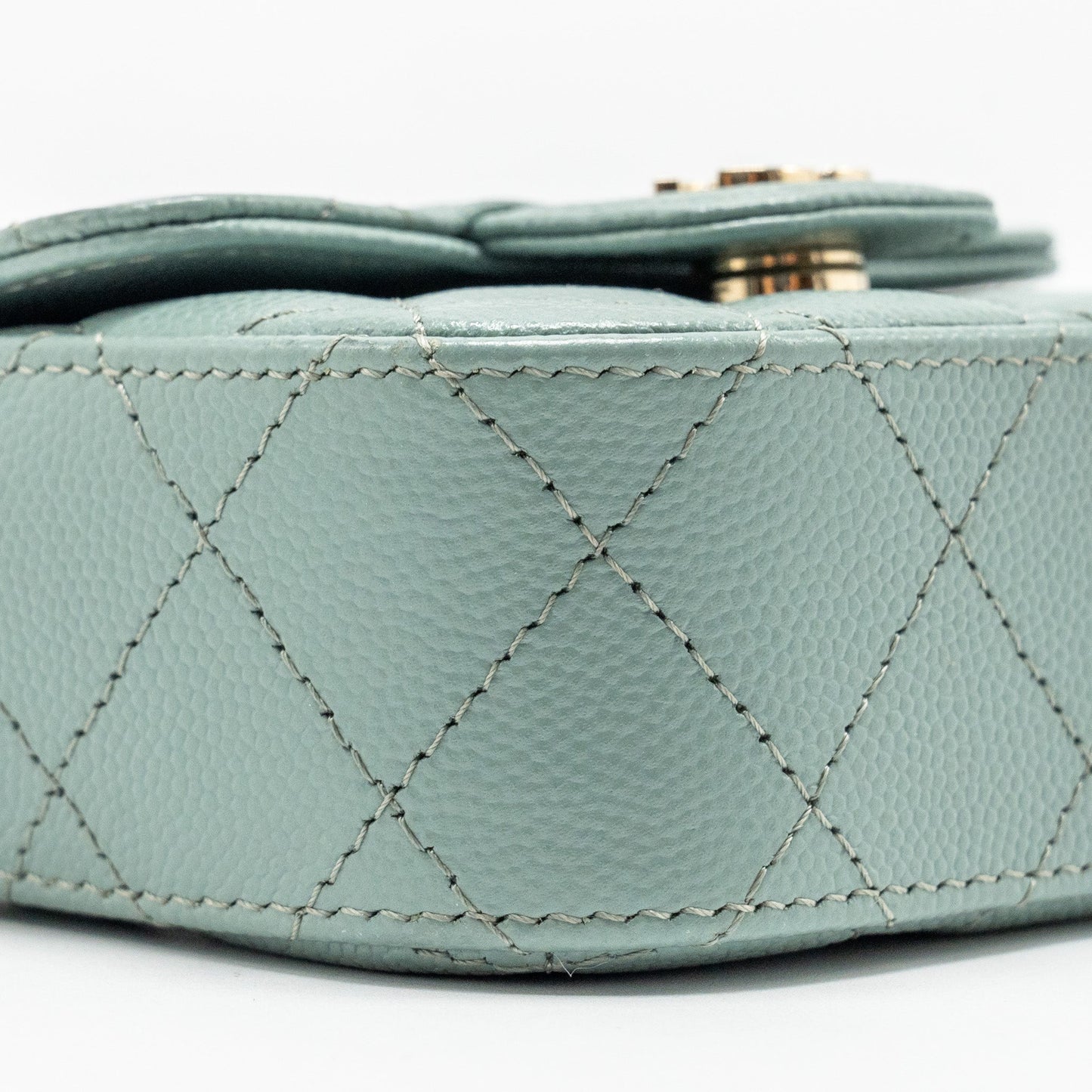 Chanel Mini Flap Vanity With Chain Caviar Light Green L