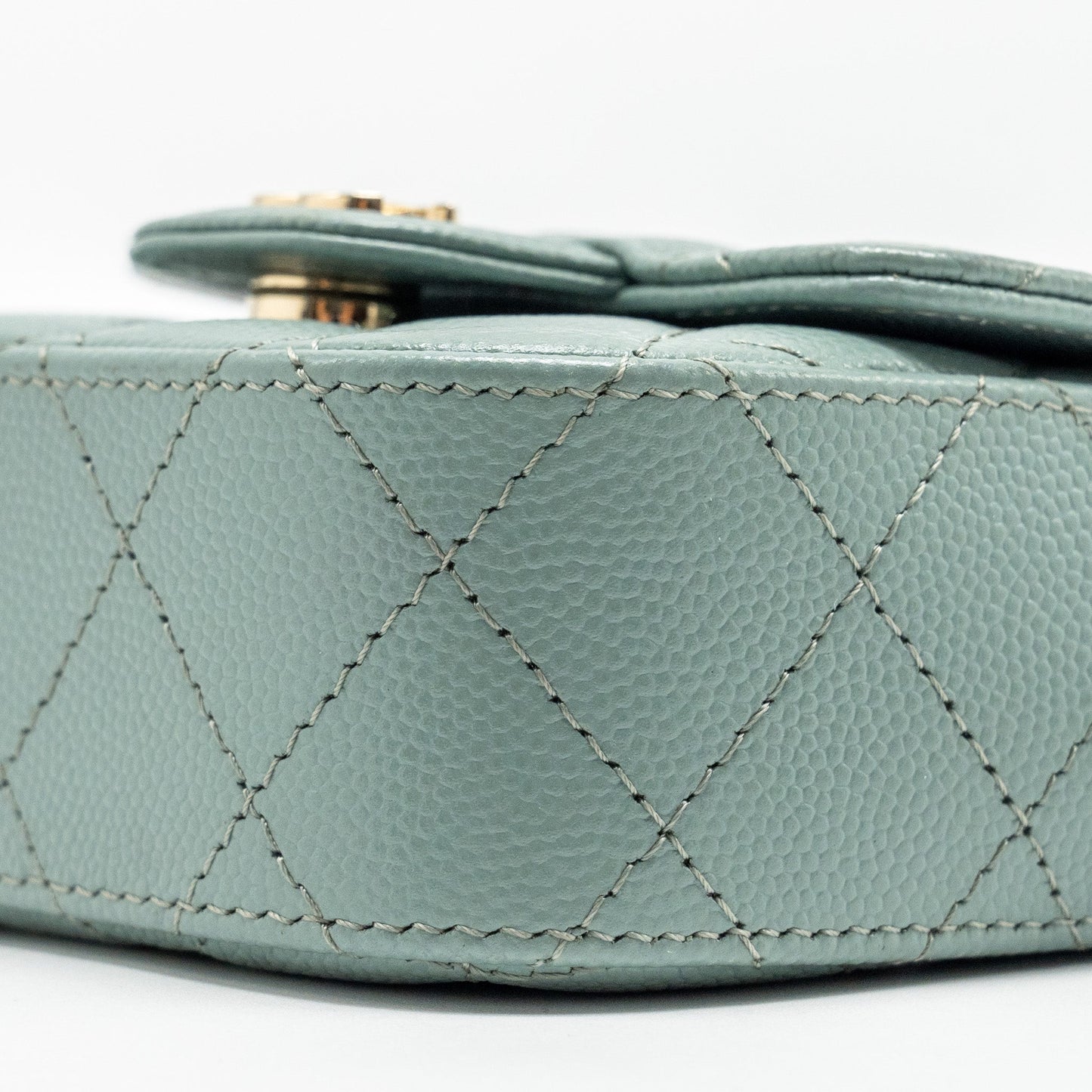 Chanel Mini Flap Vanity With Chain Caviar Light Green L