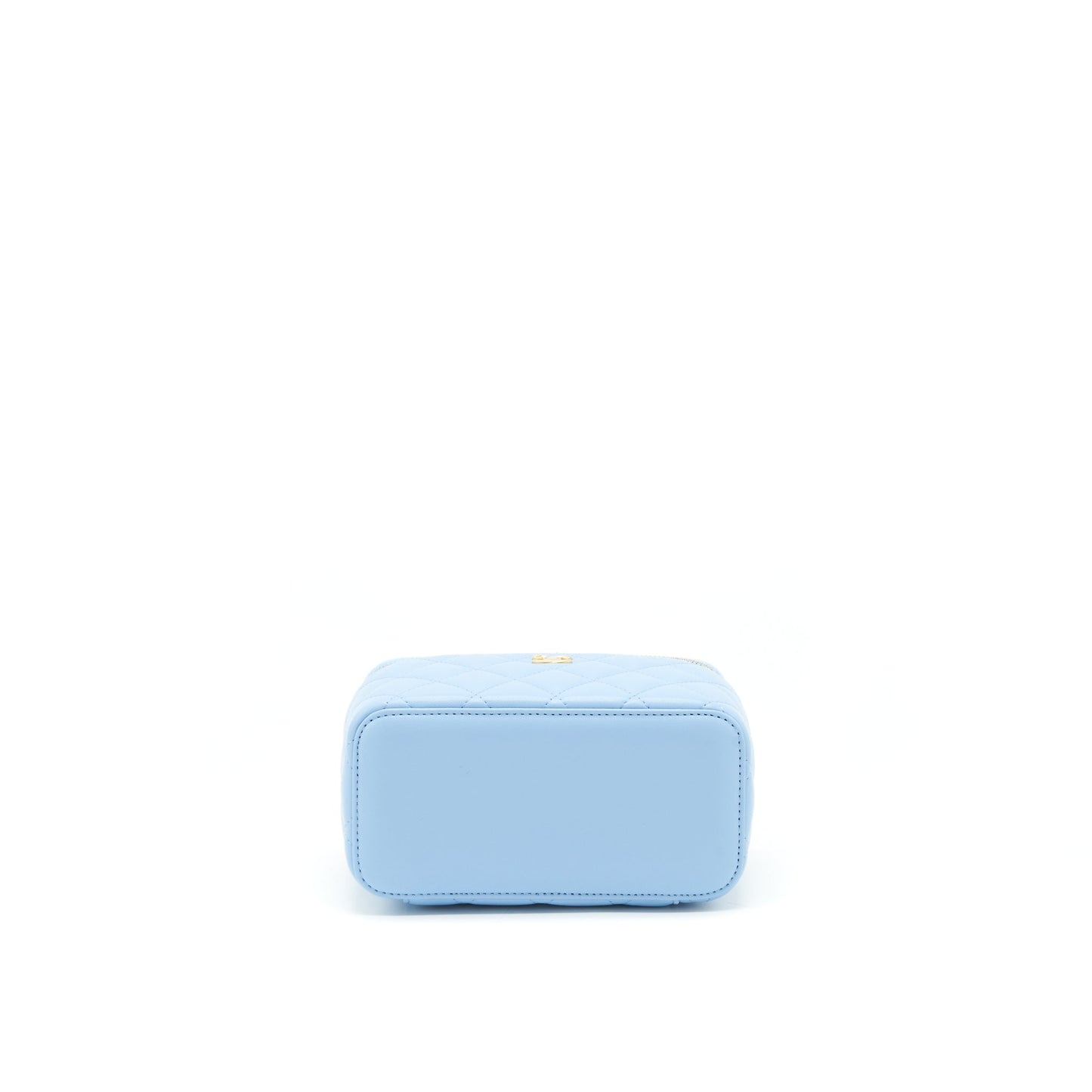 Chanel 22S Pearl Crush Long Vanity With Chain Lambskin Blue