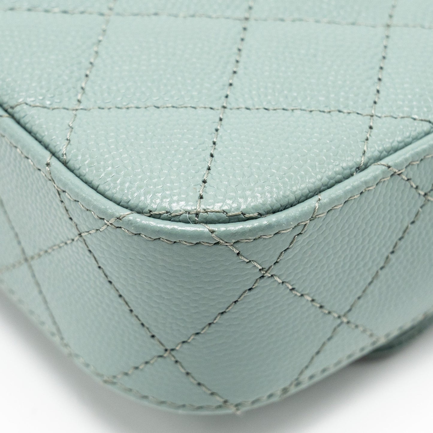 Chanel Mini Flap Vanity With Chain Caviar Light Green L