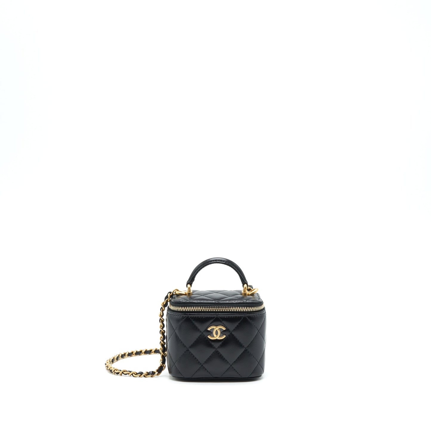 Chanel Top Handle Mini Vanity Case Lambskin Black