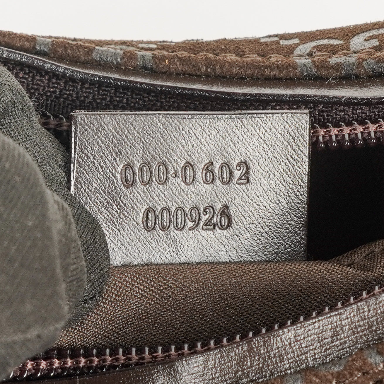 Gucci GG Monogram Brown Suede Hobo Bag