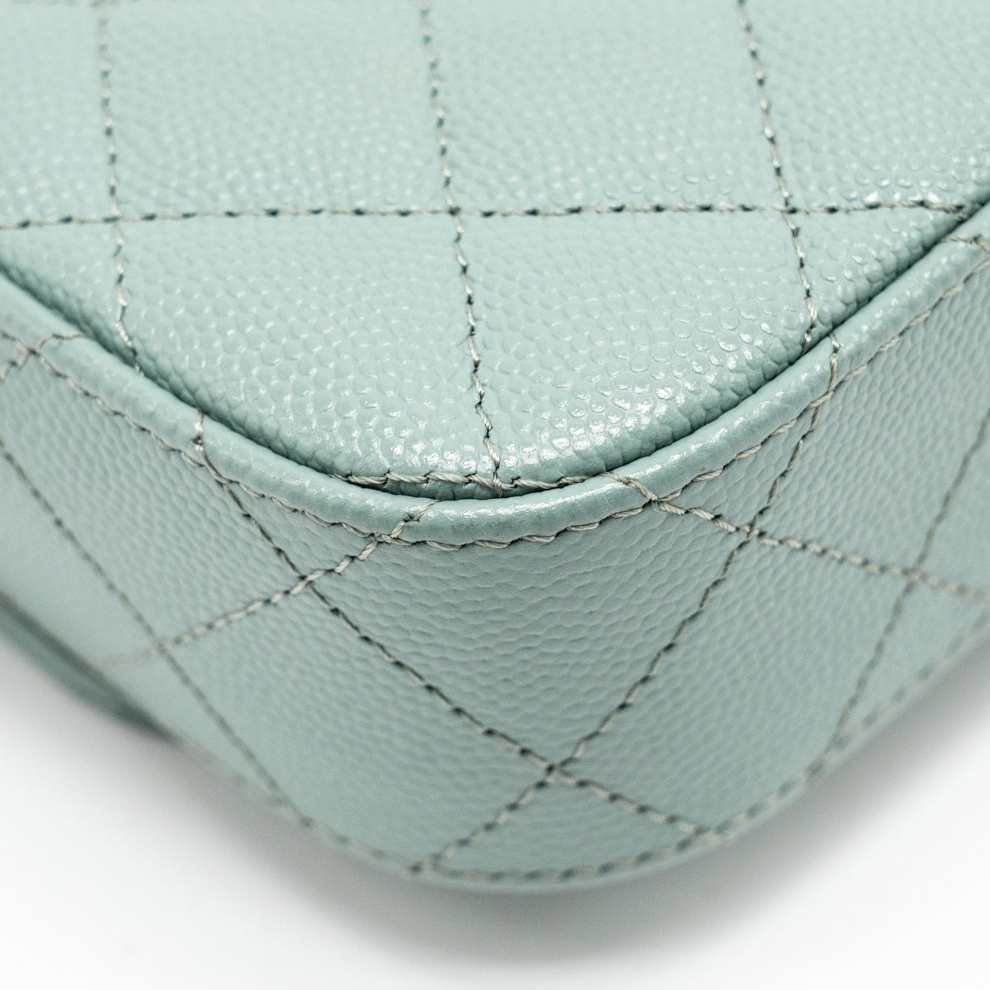 Chanel Mini Flap Vanity With Chain Caviar Light Green L