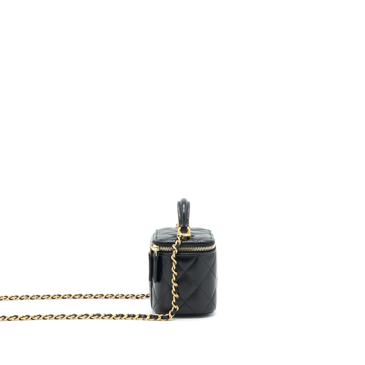 Chanel Top Handle Mini Vanity Case Lambskin Black