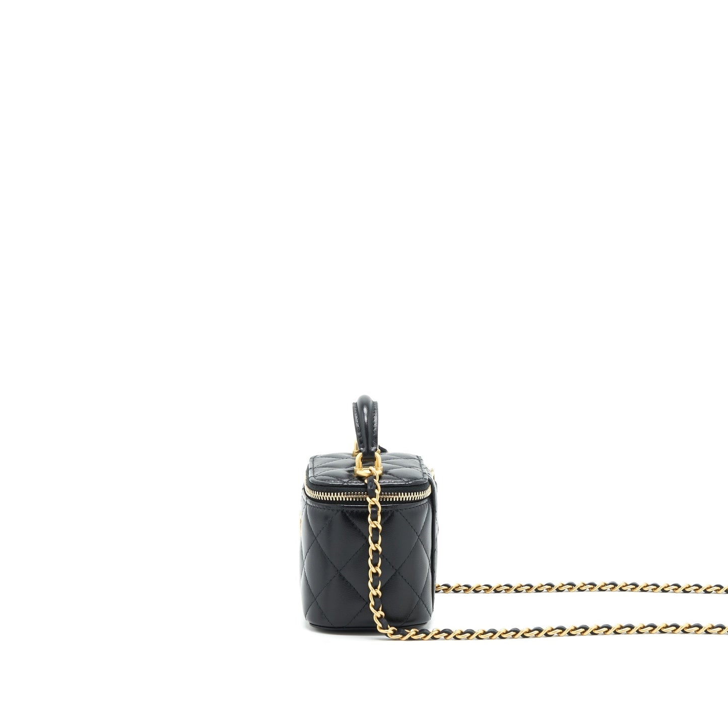 Chanel Top Handle Mini Vanity Case Lambskin Black