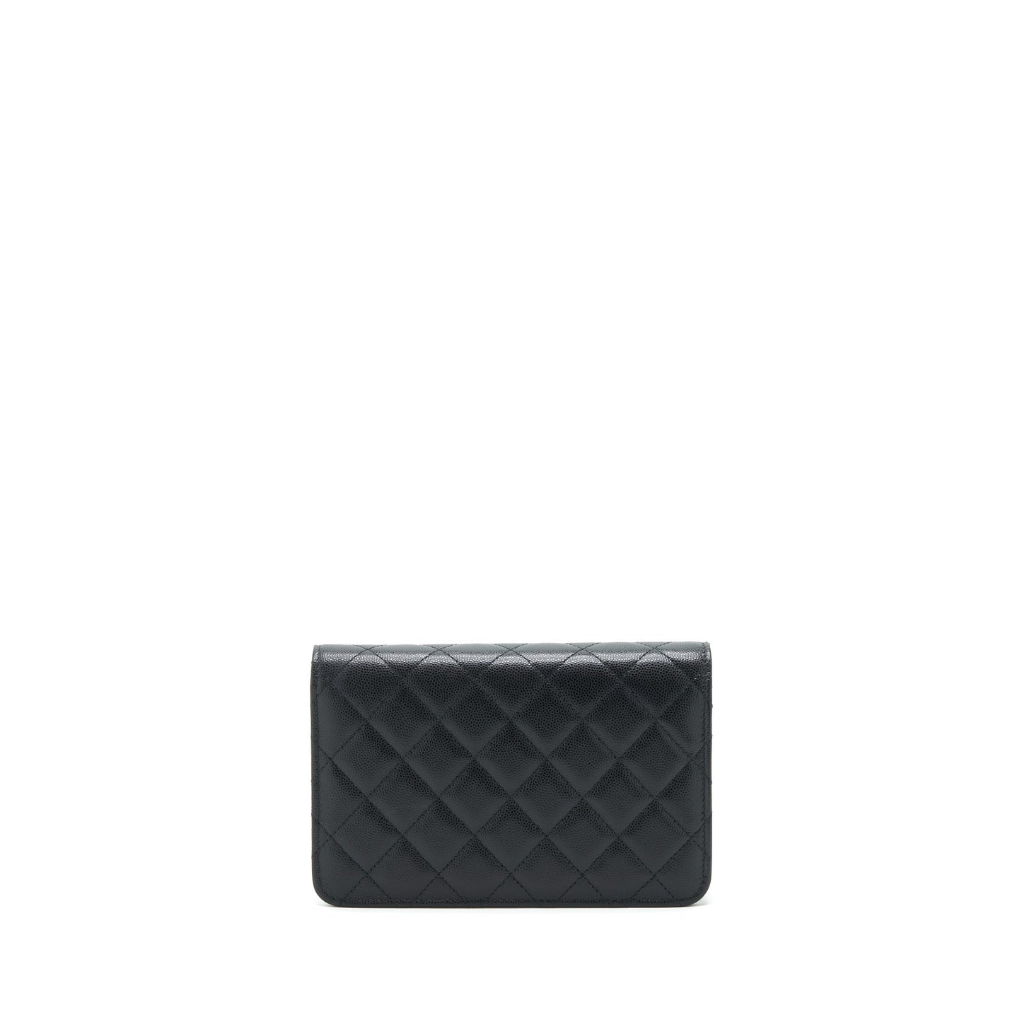 Chanel 22S Detail CC Logo Wallet On Chain Caviar Black L
