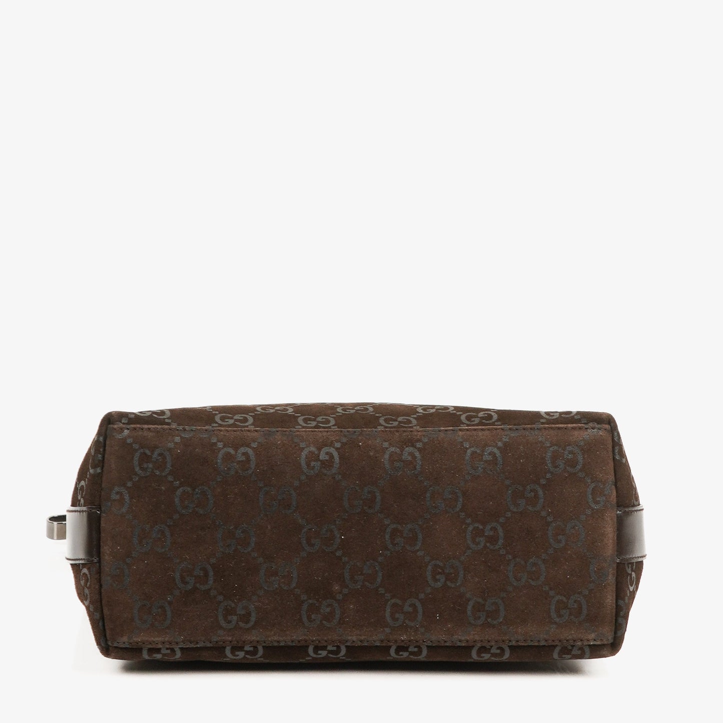 Gucci GG Monogram Brown Suede Hobo Bag