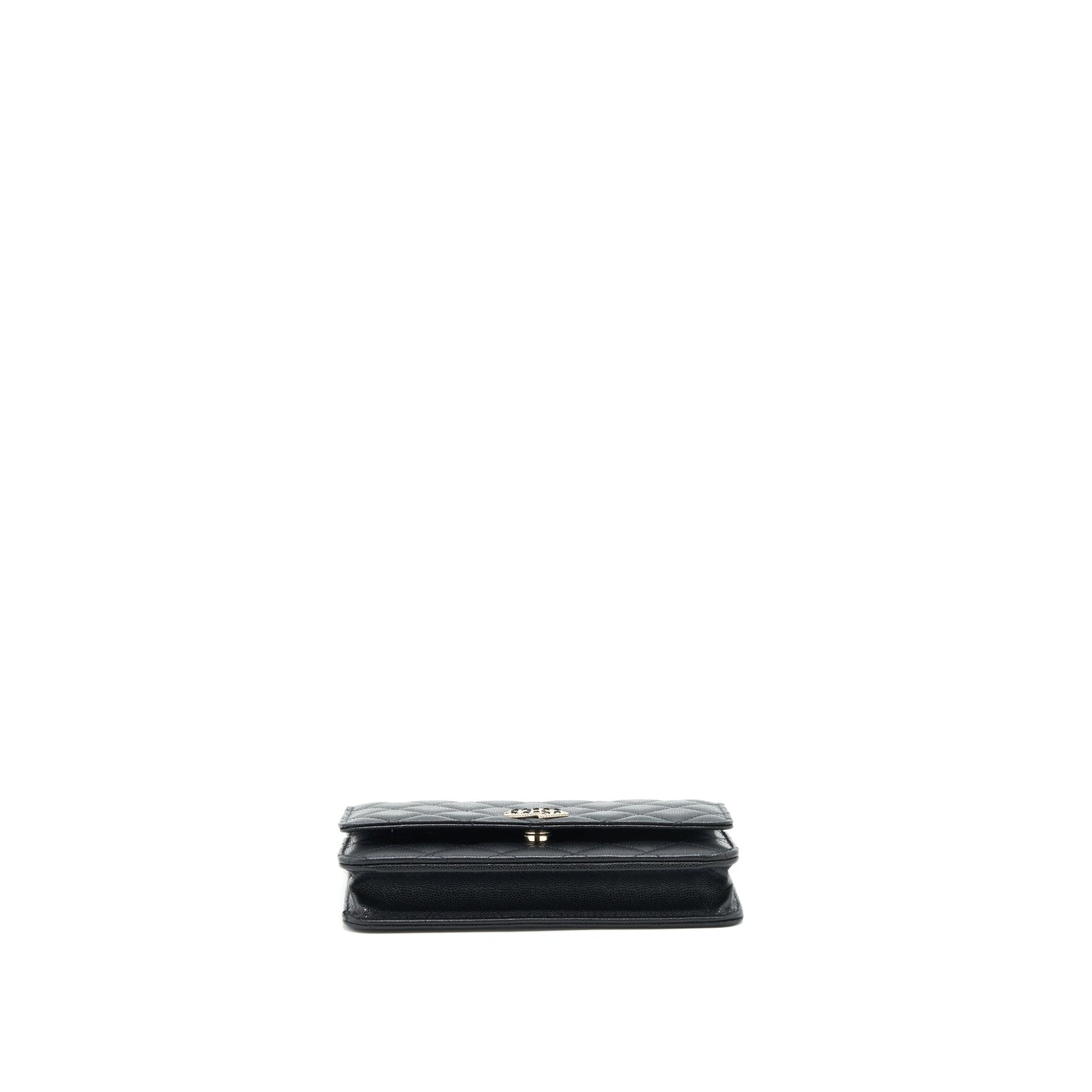Chanel 22S Detail CC Logo Wallet On Chain Caviar Black L