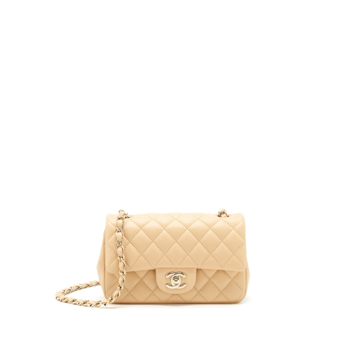 Chanel Mini Rectangular Lambskin Beige L