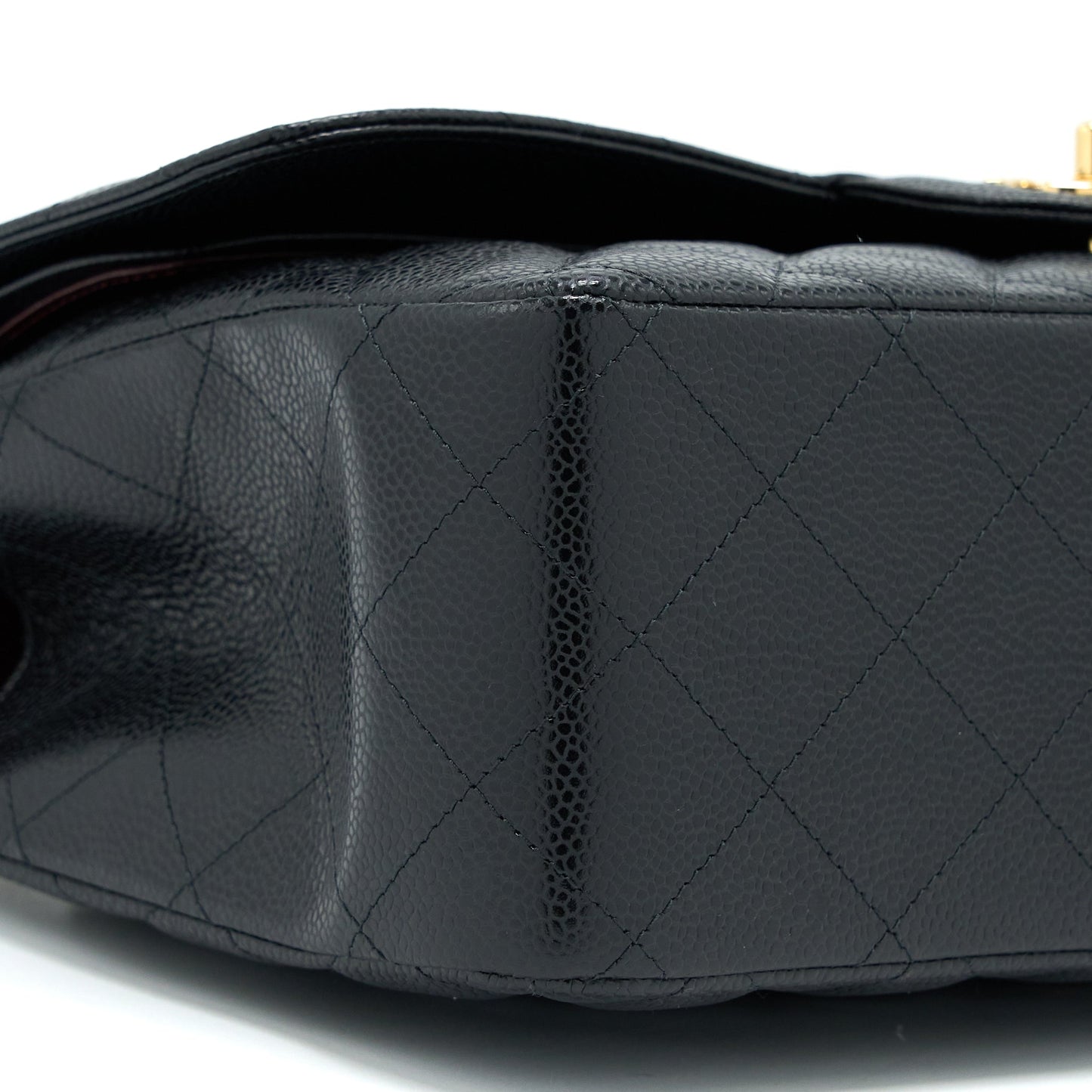 Chanel Classic Jumbo Double Flap Caviar Black  (Microchip)