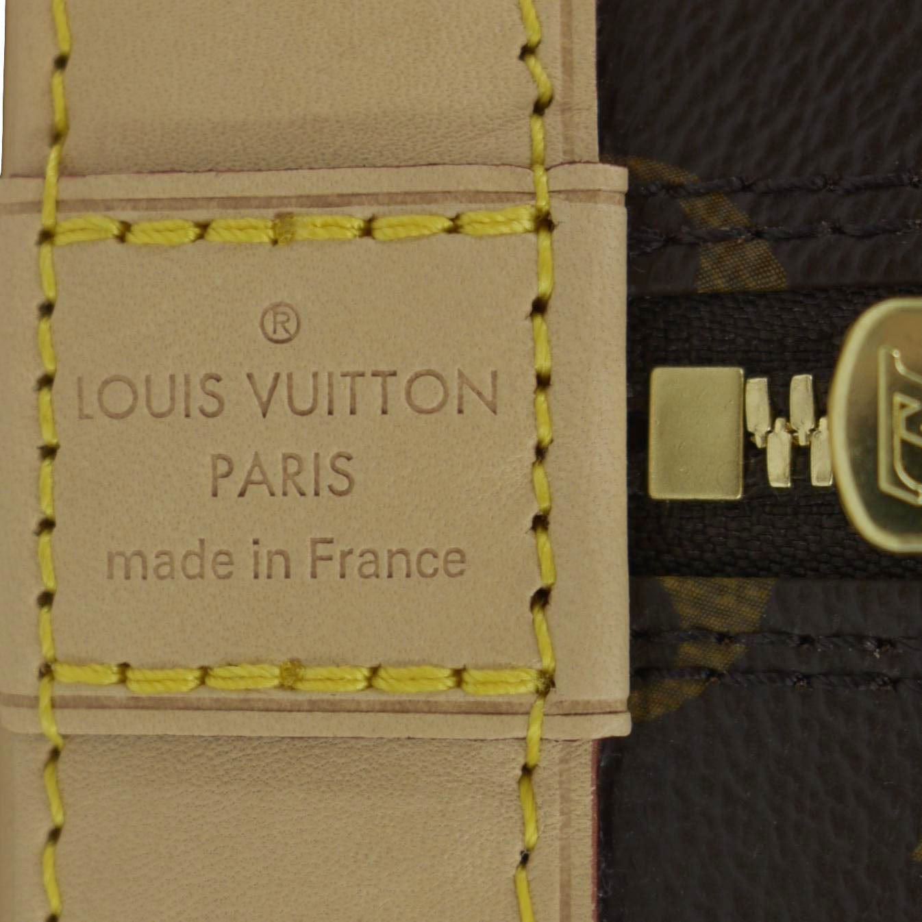 LOUIS VUITTON Alma Monogram Canvas Satchel Bag Brown