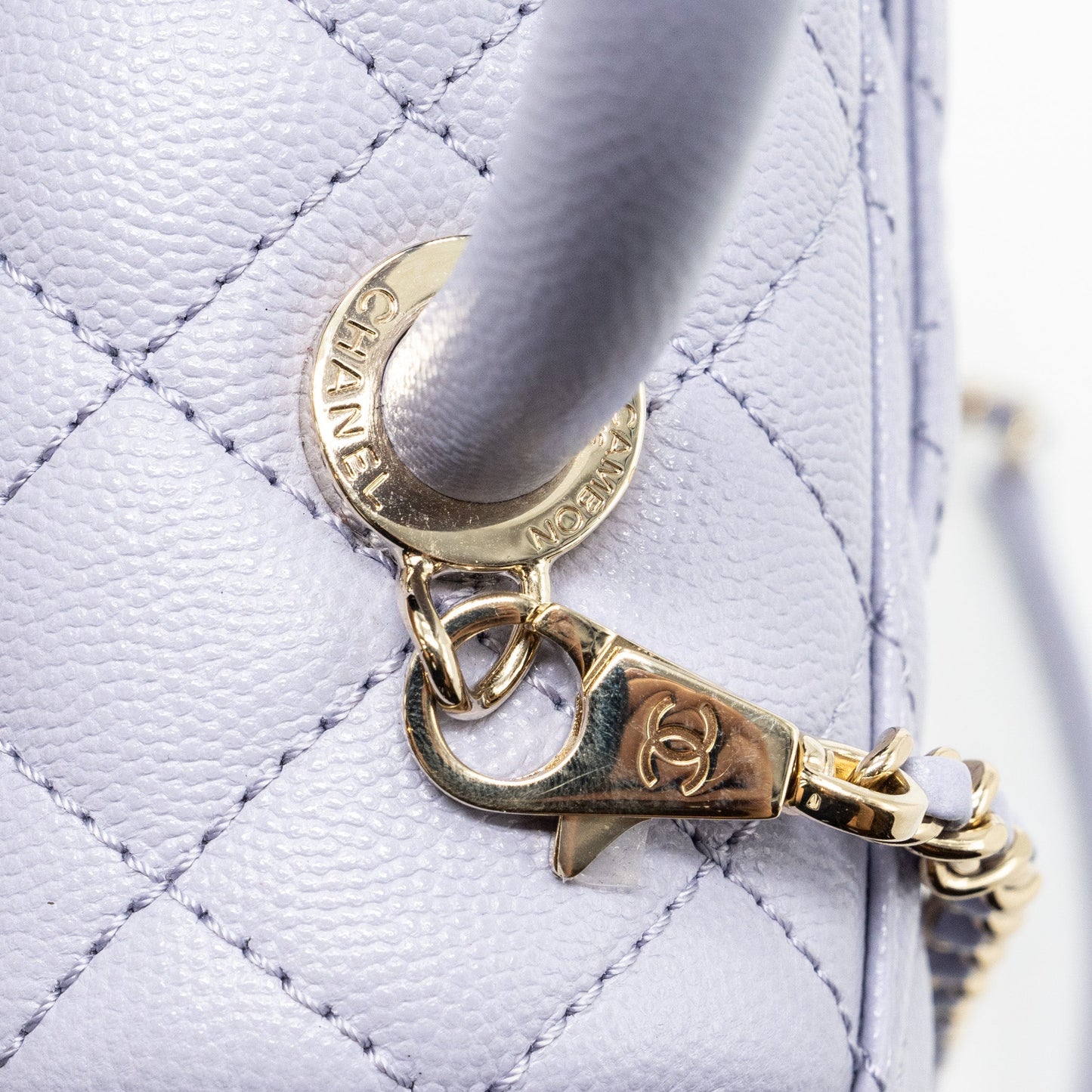 Chanel Small Coco Handle Caviar Light Purple L (Microchip)