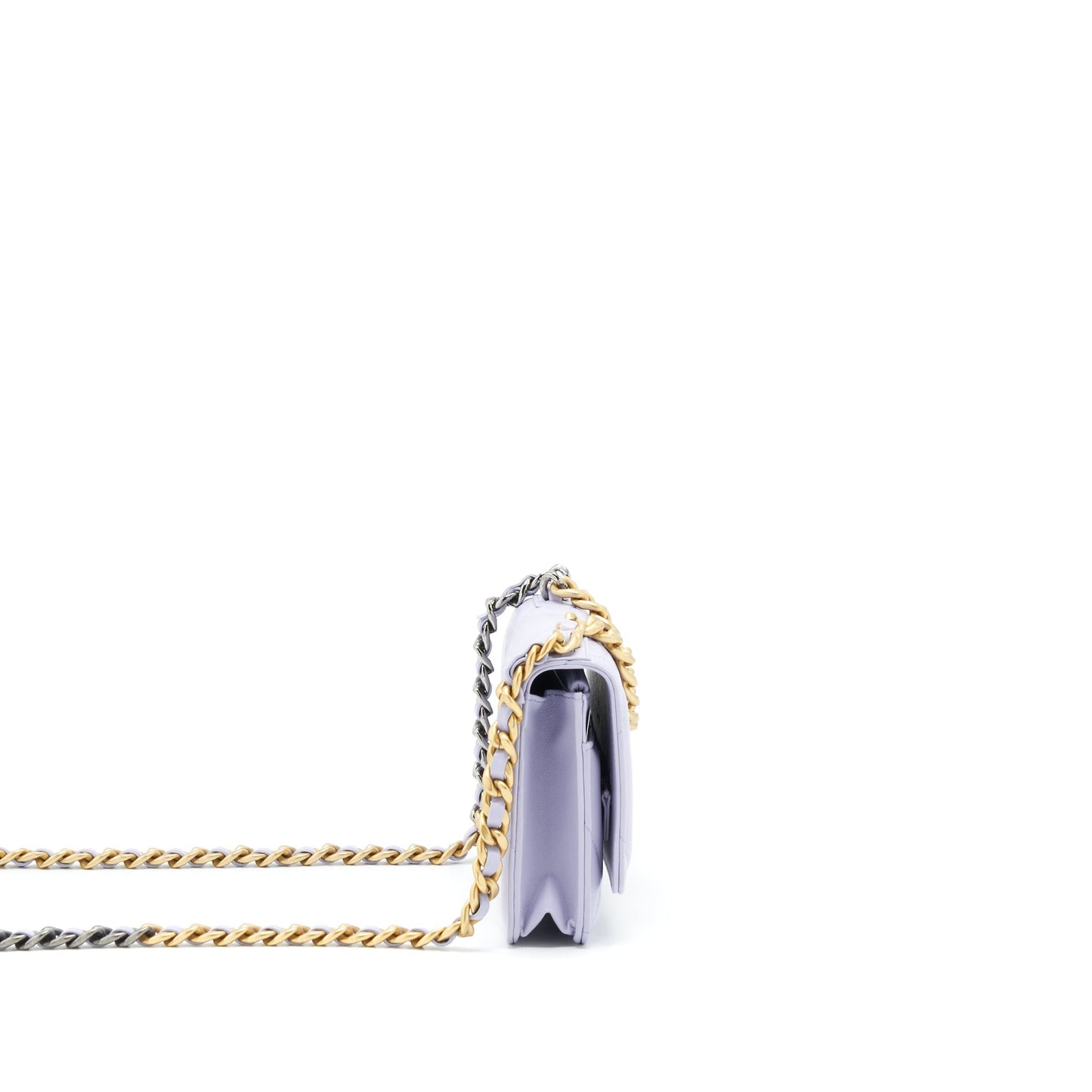 Chanel 19 Wallet On Chain Lambskin Light Purple