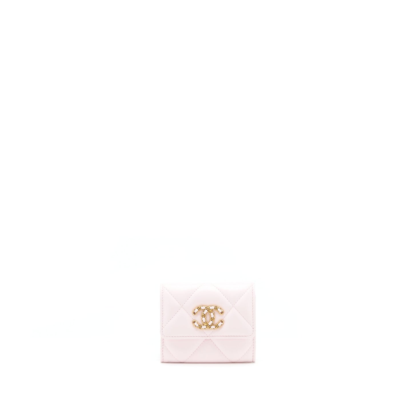 Chanel 19 Flap Cardholder Lambskin Light Pink