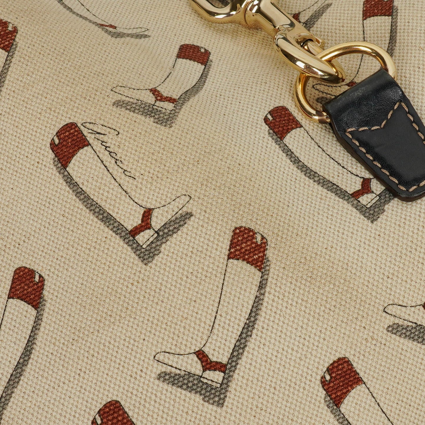 Gucci Canvas Boot Print Medium Jackie Hobo Bag