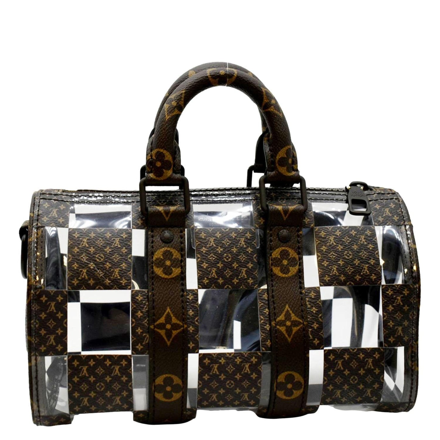 LOUIS VUITTON Chess Keepall  25 Monogram Canvas Satchel Bag Brown