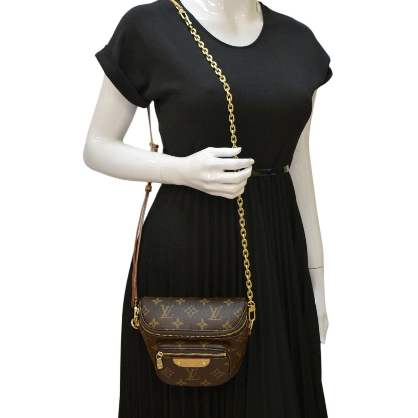 LOUIS VUITTON Mini Monogram Canvas Bumbag Brown