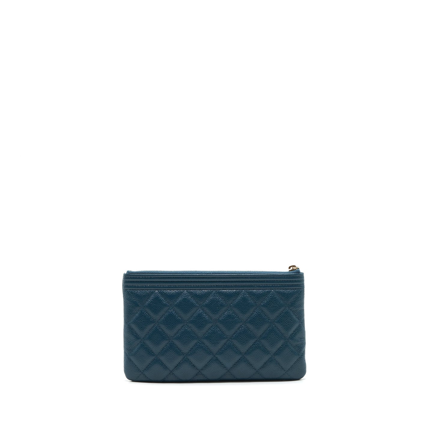 Chanel Boy Pouch Caviar Dark Green L