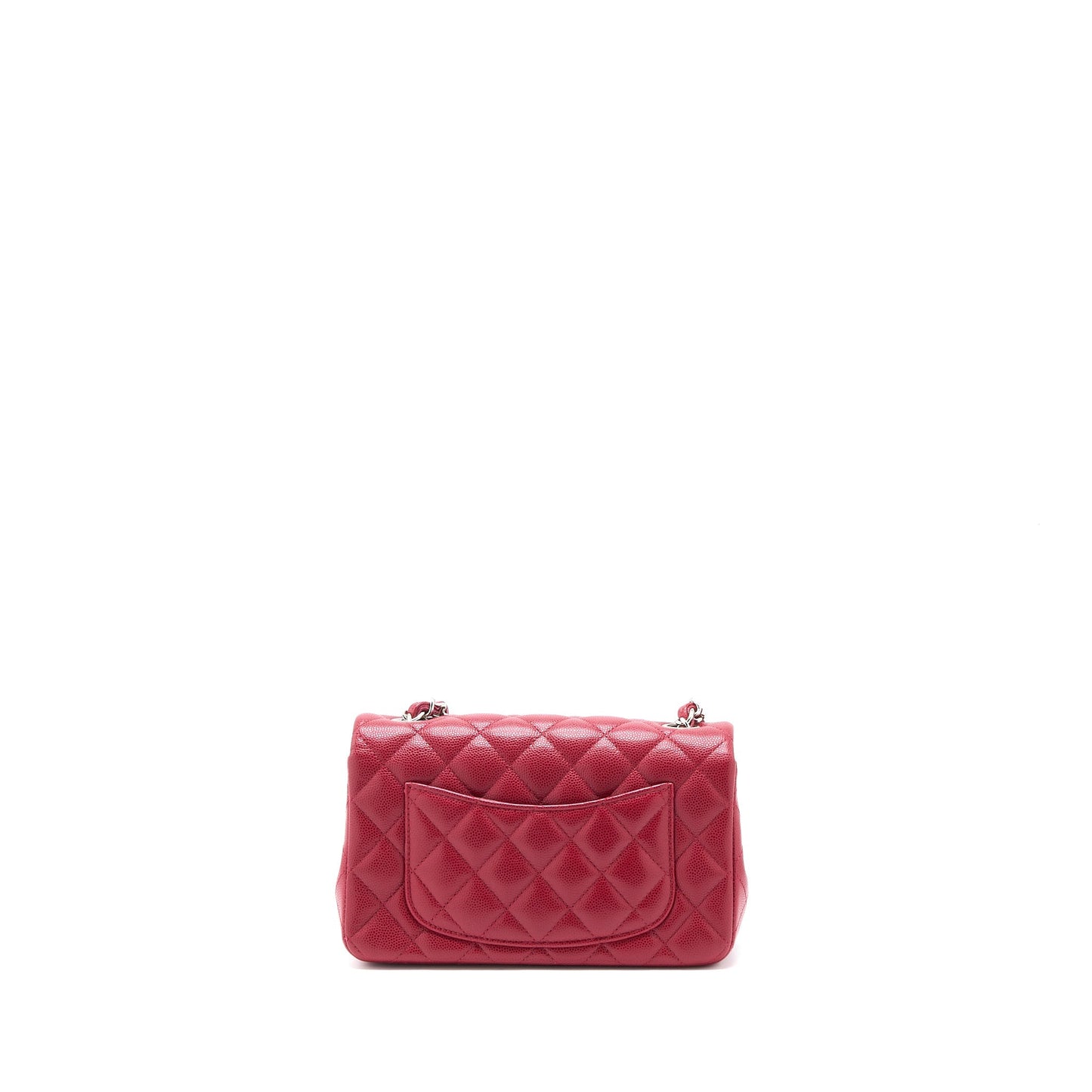 Chanel 18B Classic Mini Rectangular Flap Bag Caviar Dark Pink