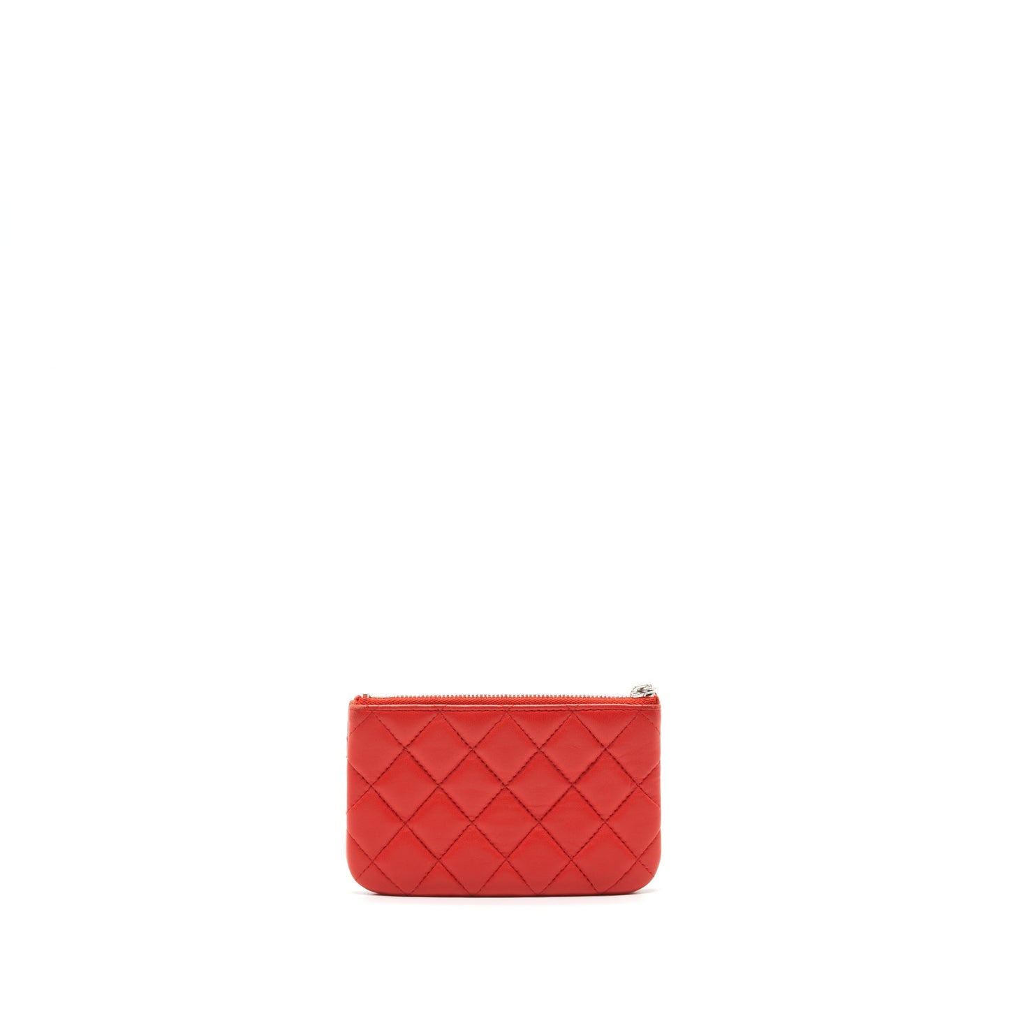 Chanel Small O-Case Pouch Lambskin Red