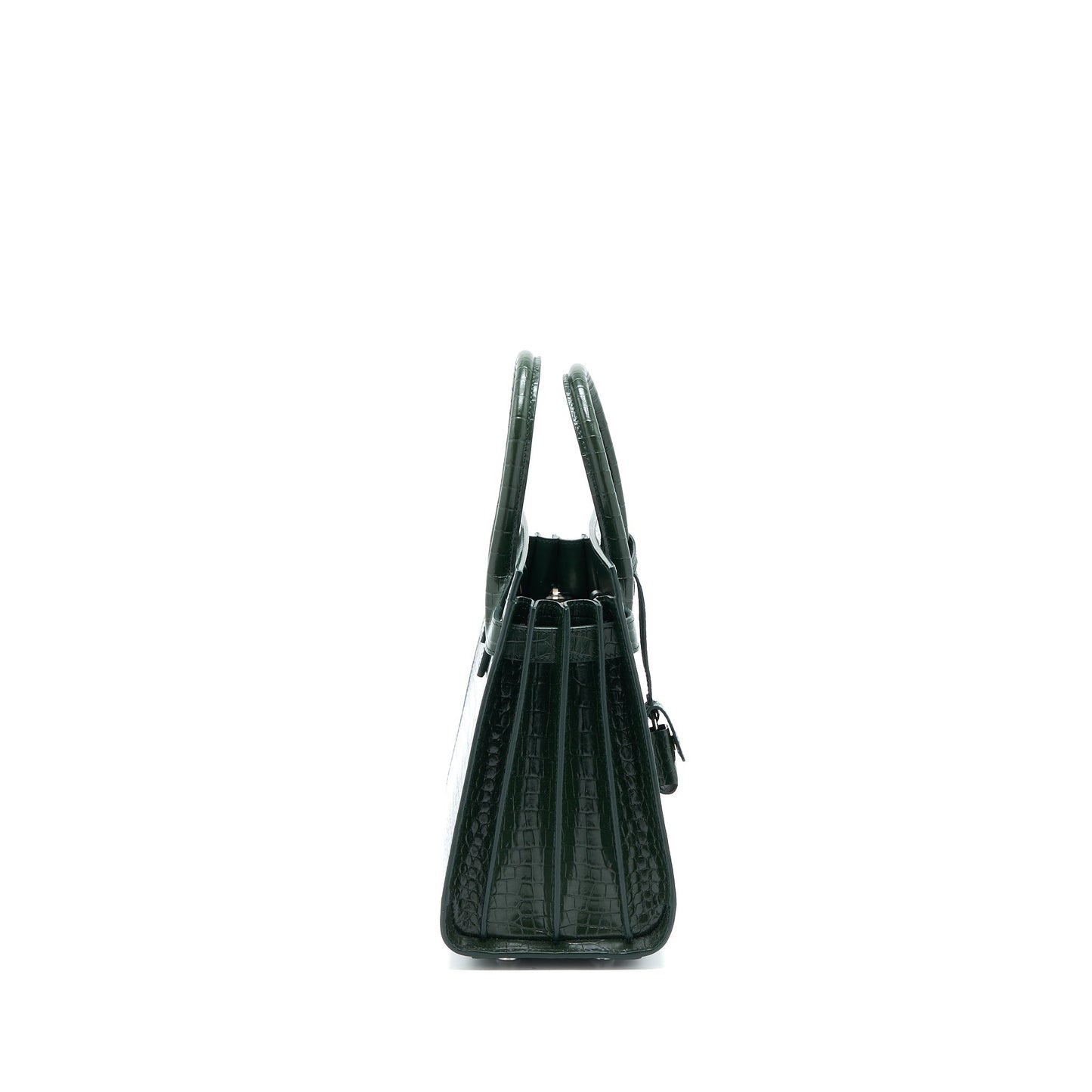 Saint Laurent Baby Sac De Jour Crocodile-Embossed Dark Green