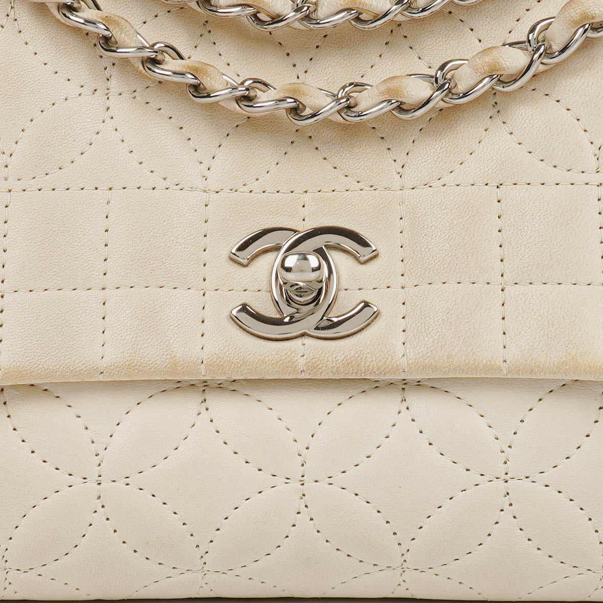 Chanel Neutral Lady Graphic Quilted Leather Flap Bag