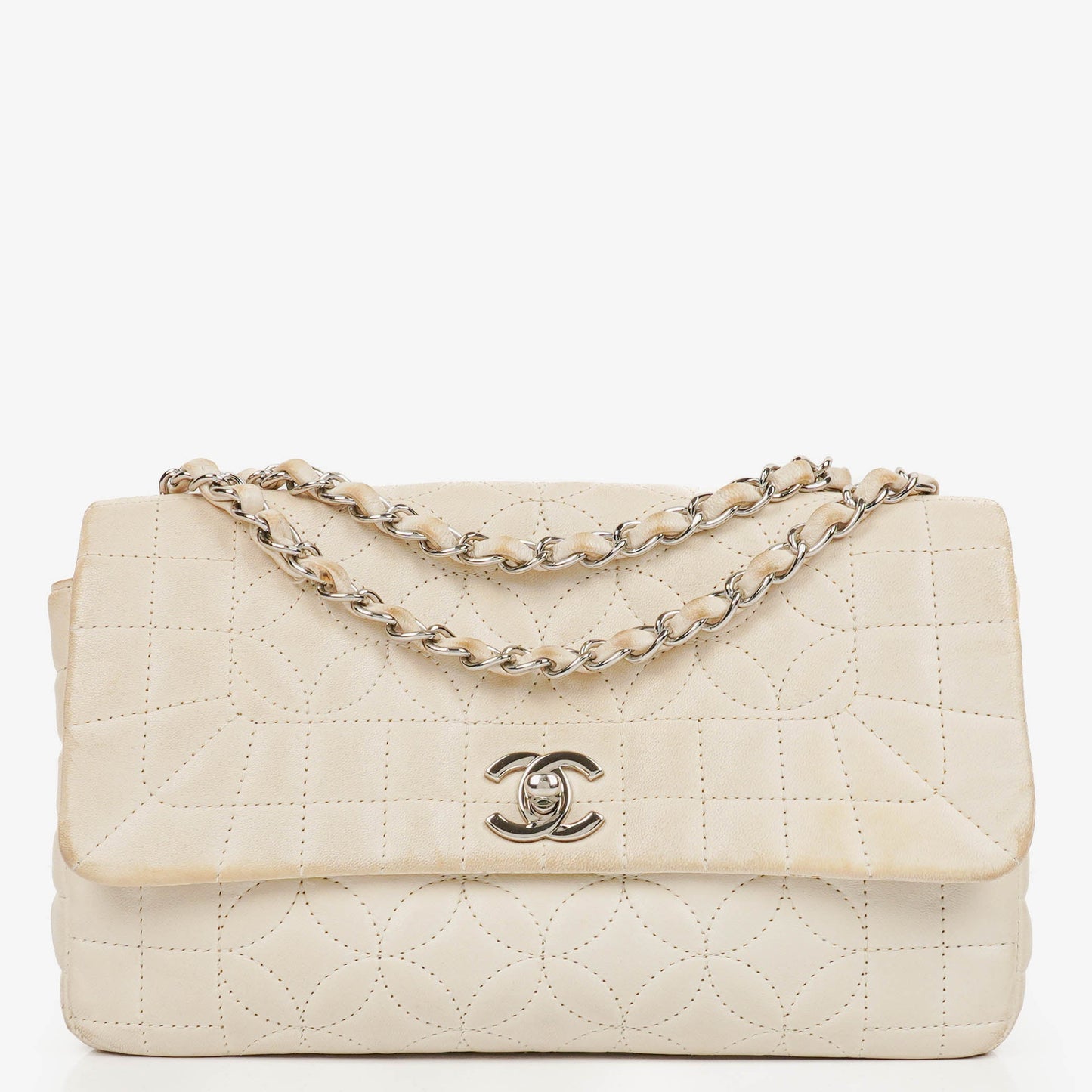 Chanel Neutral Lady Graphic Quilted Leather Flap Bag